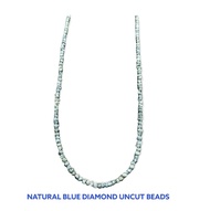 Natural blue diamonds uncut beads 1.5-2 MM naturalลูกปัดสีน้ำเงินธรรมชาติเจียระไน 1.5-2 MM ธรรมชาต