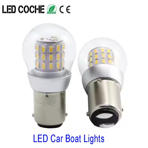 2pcs S25 P21W BA15S LED Bulbs BA15D 12-24V Light Navigation BAY15D Lamp Parking Ship Source