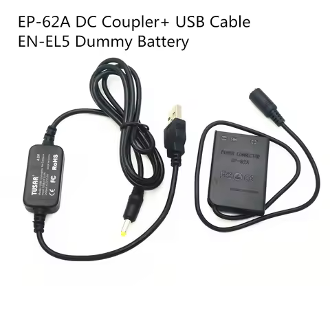 USB+EP-62A EP62A EH-62A EH62A DC COUPLER EN-EL5 Dummy Battery For Nikon P500 Coolpix 5200 4200 3700 