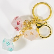 Glitter Dice Keychain – Acrylic RPG Dice Pendant for DND, Board Games & Gift