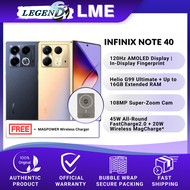 Infinix Note 40 (8GB RAM+256GB ROM) Original Smartphone Infinix Malaysia Warranty