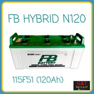 FB PREMIUM HYBRID N120 (115F51) แบตเตอรี่รถยนต์ 120Ah แบตรถบรรทุกทั่วไป หัวลาก รถบัส เรือ เอฟบี แบตเ