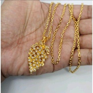 Kalung liontin anggur permata lapis emas