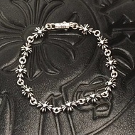 Chrome Hearts Bracelet 925 Silver Diamond Fine Cross Flower Bracelet 1006