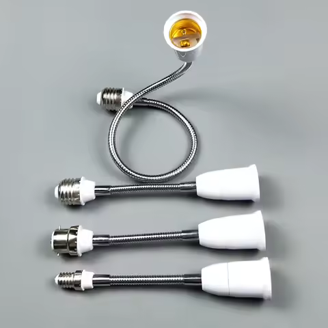 2pcs Flexible E27/E14/B22 To E27 LED Lamp Base Bulb Socket with 20CM 30CM 40CM 50CM 60CM Extension L