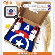 Hampers Baby Boy Captain America kado bayi laki-laki - Merah Nike