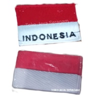 MERAH Bet Red and White Flag with Indonesian Writing 7,5x5 Embroidered Emblem Patch