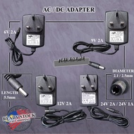 REPLACEMENT AC / DC ADAPTER POWER SUPPLY (5.5x2.1/2.5MM) 6V 2A / 9V 2A / 12V 2A / 24V 1A / 24V 2A / 