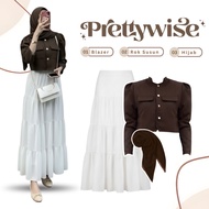 Korean Style 3in1 Hijabers (Stacked Skirt + Sonia Blazer + Bella Square) Trendy Outfit - KA194