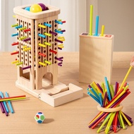 Coordination Wooden Novice Eye Exercise Three-in-One Children's Wooden Stick Power Toy Logical Think