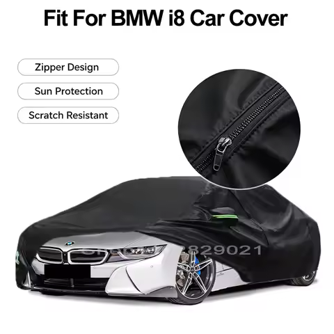 Zipper Door Waterproof Car Cover For BMW i8 Windproof Dustproof UV Protection All Weather Auto Prote