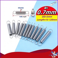 SUS304 Double Hook Extension Springs d=0.7mm,OD5mm,L=15~120mm DIY & Electronic Spring [DTY-XMB]