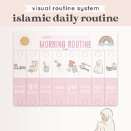 Bramble – Islamic Daily Routine Flip Board for Kids (Girl) | Visual Schedule Chart with Solat | Auti