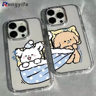 Cute Puppy Clear Couple Phone Case For Samsung Galaxy S25 S24 S23 S22 S21 Plus S20 FE Note 20 Ultra 