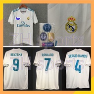 2017/2018 Real Madrid home jersey retro football 17/18 Sergio Ramos 4 Ronaldo 7 Benzema 9
