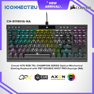 Corsair K70 RGB TKL Champion Series Optical Mechanical Gaming Keyboard with PBT Double Shot Pro Keyc