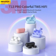 [Promosi ][ Clear HD Voice ] Awei T13 pro TWS Colorful HiFi Bluetooth earphone Bluetooth 5.1 Earphon