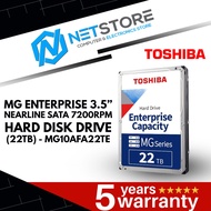TOSHIBA MG ENTERPRISE 3.5” NEARLINE SATA 7200RPM HARD DISK DRIVE (22TB) - MG10AFA22TE