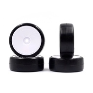 V9XE-PG36R VOLANTE PRE-GLUED V9XE 36R RUBBER TIRE 4 PCS W/ WHITE RIM FOR 1/10 RC TOURING CAR