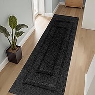 2'7" x 9'10" Washable Runner Rug for Hallway, Non Slip Low-Pile Kitchen Rug, Durable Soft Floor Carp