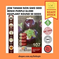 🌱JOM TANAM BY CROP POWER🌱PURPLE GLOBE EGGPLANT ROUND / BENIH TERUNG BULAT (50 BIJI) JT-107