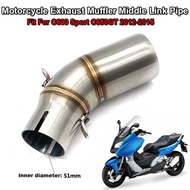 Slip On Motorcycle Exhaust Escape Systems Mid Link Pipe Connect Muffler For BMW C600 Sport C650GT C6