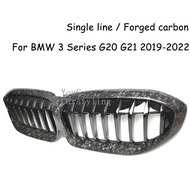 G20 Forged Carbon Fiber Front Bumper Kidney Grill For BMW 3 Series G20 G21 M3 330i M340i 2019-2022 R