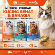 Mivita Cat Food 7KG (Tuna / Ocean Fish / Chicken) | Makanan Kucing Murah | Sihat Protein Tinggi