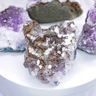 【原礦-小紫晶鎮】方解石紫水晶簇 擺件
