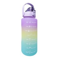 GM-1359 Gradient Water bottle With Straw And Handle 2L (2000ML)