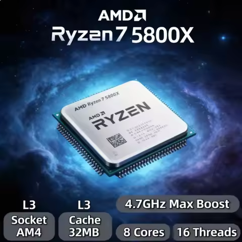 AMD R7 5800X Ryzen 7 5800X Zen3 Architecture PCIe 4.0 8 Core 16 Thread 7nm 32MB L3 Cache Socket AM4