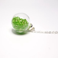 A Handmade 翠綠色水晶玻璃球頸鏈