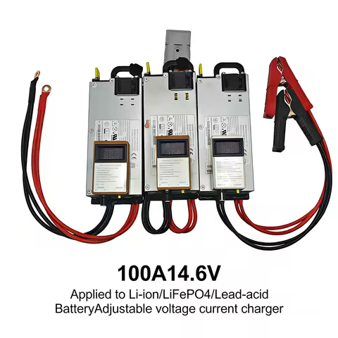 14.6V LiFePO4 Battery Charger 12V 60A 100A Adjustable 1-15V Fast Charger 110V-240V For Lithium Batte