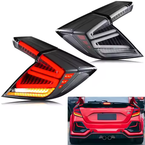 LED Tail Lights for Honda Civic 2016-2021 Hatchback Type-R X FK6 FK7 FK8 FK9 Sequential Turn Signal 