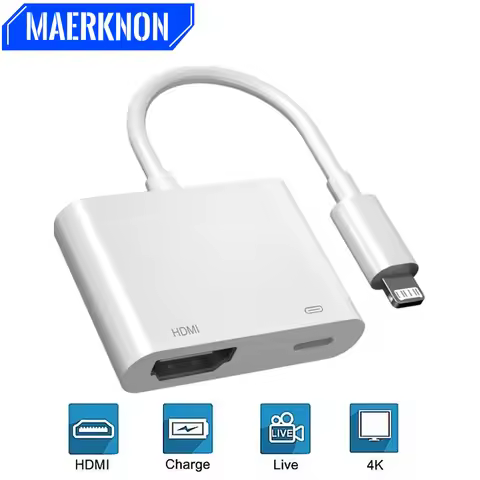 For Lightning To HDMI-Compatible Adapter Projection Cable Adapter Display Video Converter Audio Sync