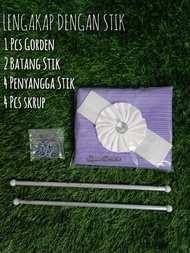 Paket Gorden Lengkap Dengan Stik Untuk Jendela Minimalis Kain Tipis