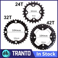 จักรยาน Triple Chainring ชุด22/24/32/42/44T 104/64BCD ห่วงโซ่3x 9/10S จานหน้าจักรยานเสือภูเขาทนทานกล