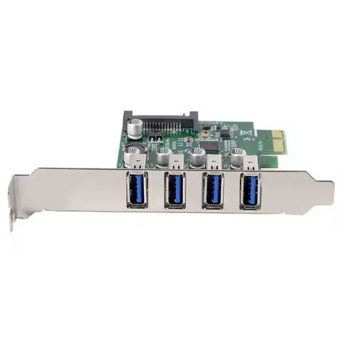 J1UL1N Low Profile 4 Ports PCI-E To USB 3.0 HUB PCI Express Expansion Card Adapter 5Gbps USB1.1/2.0/