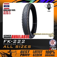TAYAR MOTORSIKAL FUNG KEONG FK-222 FK222 TUBELESS TYRE 70/90-17, 80/90-17 (BUNGA TT100)