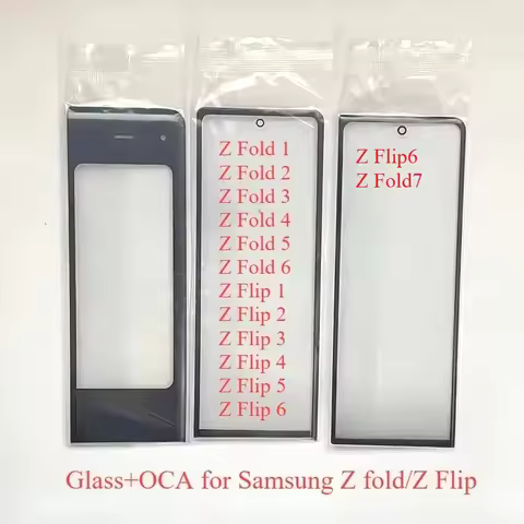 Front Screen Glass With OCA For Samsung Galaxy Fold 1 2 3 W20 F9000 W21 F9160 W22 F9260 Z Flip 1 2 3