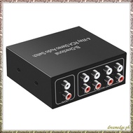 [S D K G] 1 Piece 4 Ports Bi-Directional RCA Audio Switcher Box Audio Rotary Switch Plug Play Audio 