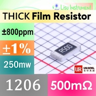 500mΩ 1206 ±1% ±800ppm/ C Surface Mount Thick Film Chip Resistor R500 0.5R 0.5Ω Uni-Royal 1206W4F500