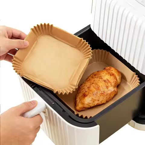 50/100pcs Air Fryer Disposable Paper Liner Square Air Fryer Liner Oil & Waterproof Parchment Paper f