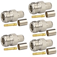 Pack of 5 N Female Jack Crimp Connector for LMR400 Belden 9913 RG8 Cable 50 Ohm Low Loss RF Coaxial 