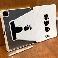 Cute Black Cat iPad Air 4/5/6/7 Protective Case Seventh Generation Rotating Acrylic 8th Generation A