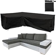 BOSKING Patio Furniture Covers L-Shaped Sectional Sofa Cover Heavy Duty Waterproof Dustproof Furniture Protection Corner Sofa Cover for Outdoor Indoor Veranda Black (L Shape 87"(left) x112"(right))