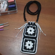 Handmade Sling Knitting Cellphone bag/ crochet Handphone bag/ crochet bag/Sling bag For HP