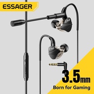 Essager In-Ear Gaming Wired Headphones 3.5mm Type-C External HD Microphone HiFi Sound Quality For iP