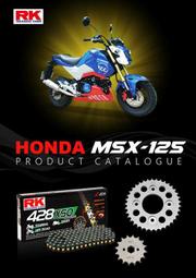 RK製品情報:免運費 MSX 125&amp;SF MONKEY 125 428規格 RK黑金油封鏈條+前齒+後齒盤 耐用套組!