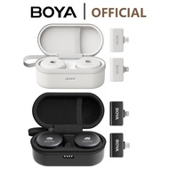 BOYA Omic D/U Black &amp; White Dual-Channel Wireless Microphone with Charging Case for Live Streaming Broadcast Vlog Interview